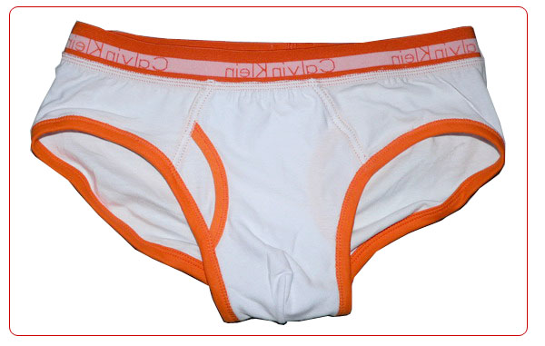 Slips Calvin Klein Hombre 365 Naranja Blanco